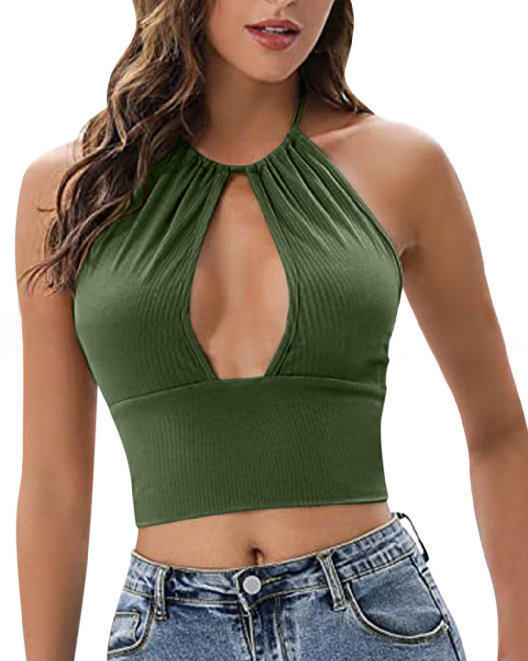 Mykonos halter crop top